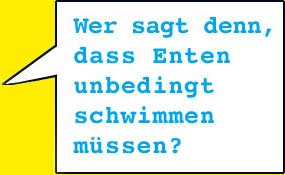 Wer sagt denn, dass Enten unbedingt schwimmen m&uuml;ssen?